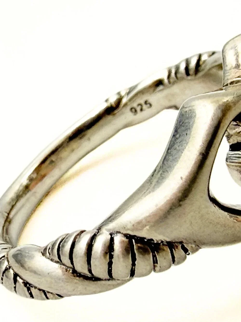 John Hardy JAI Marked Sterling Silver Hand/Heart Paw Print Ring Sz 10